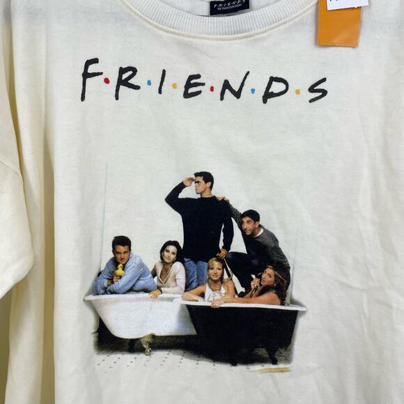 NEW Friends Graphic Sweatshirt Top L Womens Oversized FLAW - Picture 2 of 8